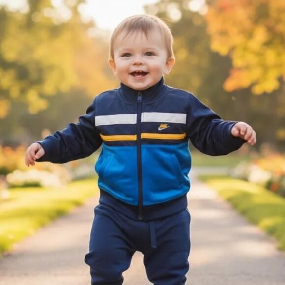 Nike Stripe Sporty Track Jacket 12 Months - Picture 1 of 9